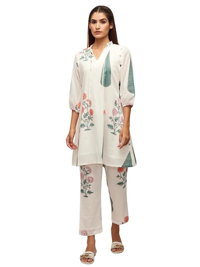 51k86+oHmxL._SY879_ Women's Rayon Co Ord Set For Women | Co Ord Set For Women Stylish | Kurta Set For Women | Kurta Set | Ethnic Co Ord Set For Women | 3/4 Sleeve Co-Ord Set - Image 1
