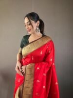 Women's Paithani Silk Saree With Blouse Piece - Image 4