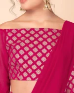 Women Foil Print Ruffled Ready to Wear Saree - Image 2