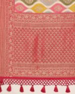 Women Zari Woven Saree with Contrast Border - Image 4